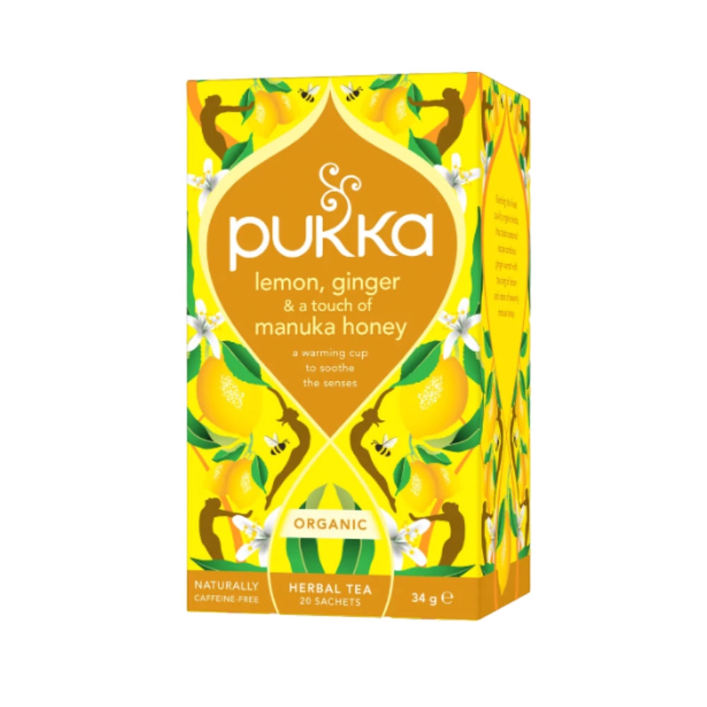 Organic Lemon, Ginger & a touch of Manuka Pukka 40bgs Organic Lemon, Ginger & a touch of Manuka Pukka 40bgs
