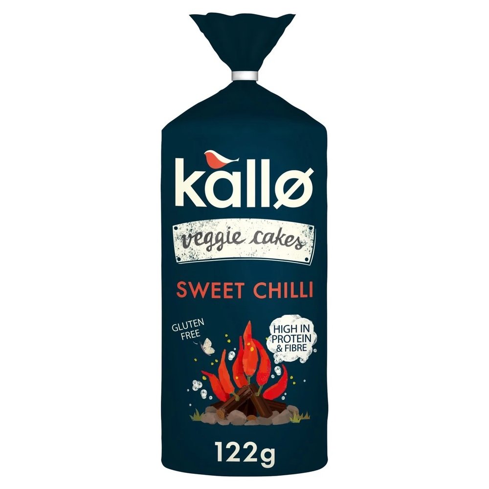 Lentil & Pea Veggie Cakes - Sweet Chilli Kallo 6x122g Lentil & Pea Veggie Cakes - Sweet Chilli Kallo 6x122g