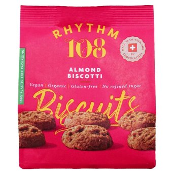 Organic Almond Biscotti Biscuit Share Bag Rhythm 108 8x135g Organic Almond Biscotti Biscuit Share Bag Rhythm 108 8x135g