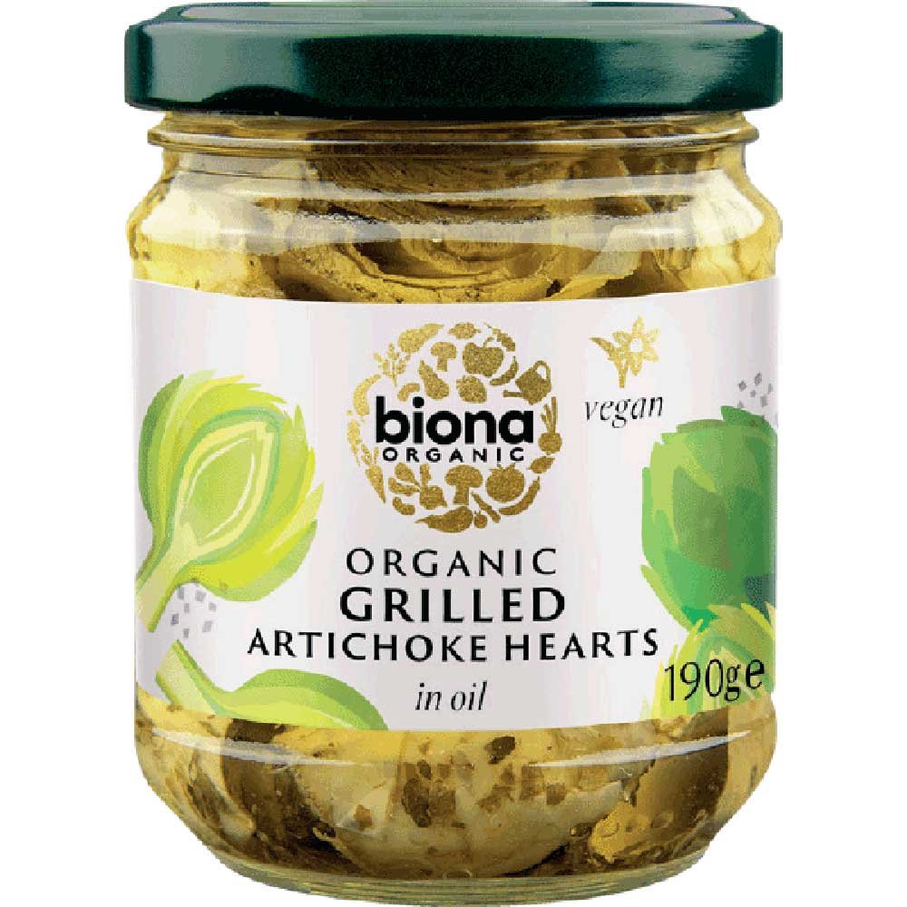 Organic Grilled Artichoke Hearts - in oil Biona 190g