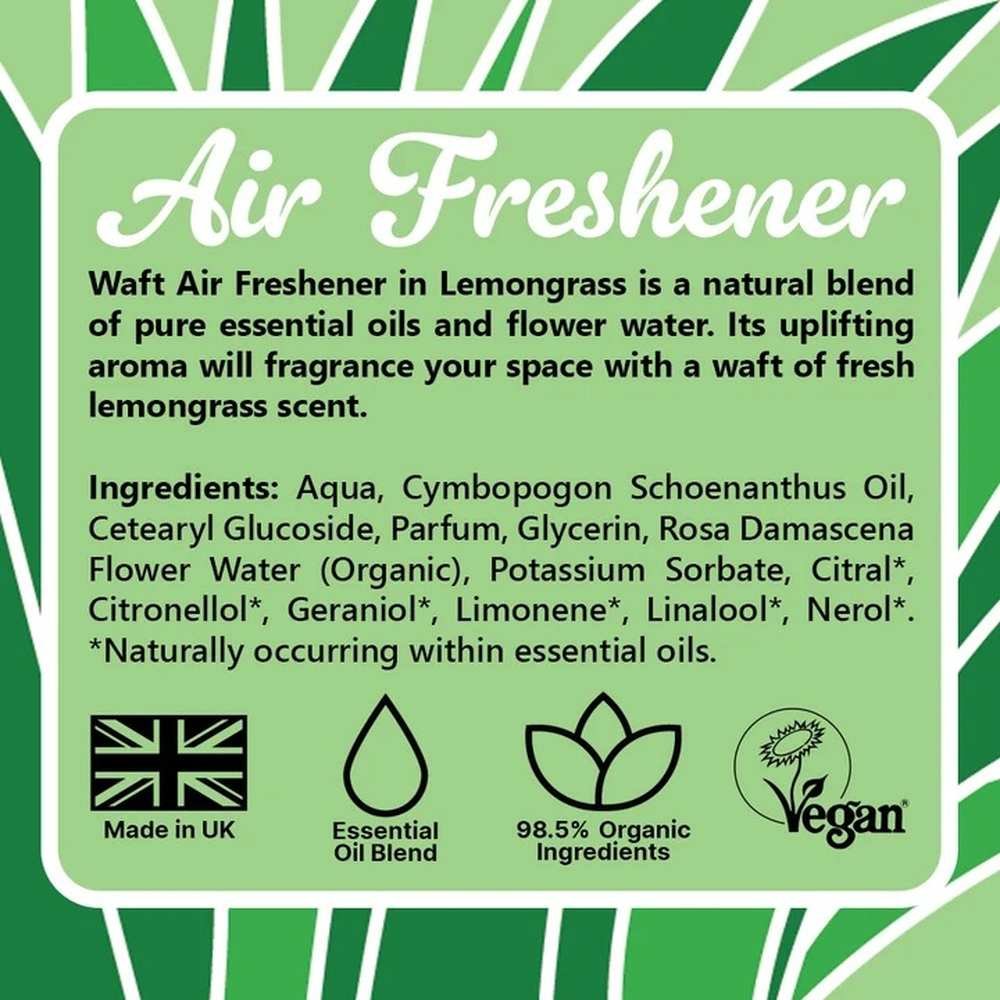 Waft of Lemongrass Air Freshener Spray Waft 6x100ml Waft of Lemongrass Air Freshener Spray Waft 6x100ml