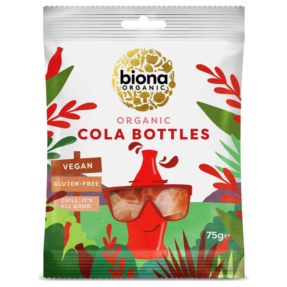 Organic "Cola Bottle" Sweeties Biona 10x75g Organic "Cola Bottle" Sweeties Biona 10x75g