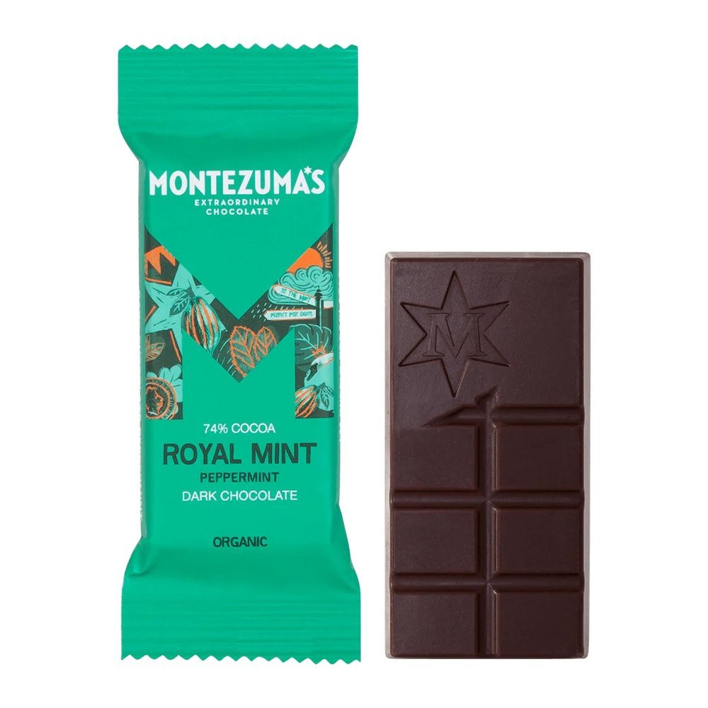 Organic Royal Mint - Dark Chocolate - mini Montezuma 26x25g Organic Royal Mint - Dark Chocolate - mini Montezuma 26x25g