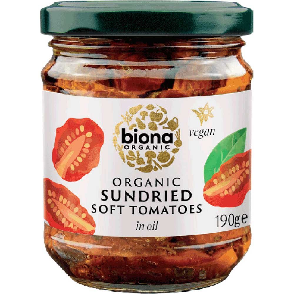 Organic Sun Dried Soft Tomatoes - in oil Biona 190g Organic Sun Dried Soft Tomatoes - in oil Biona 190g