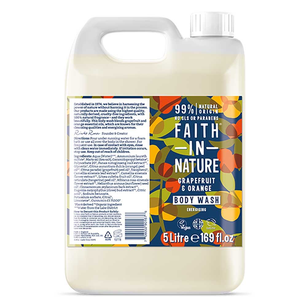 Bulk Grapefruit & Orange Body Wash Faith in Nature 5l Bulk Grapefruit & Orange Body Wash Faith in Nature 5l