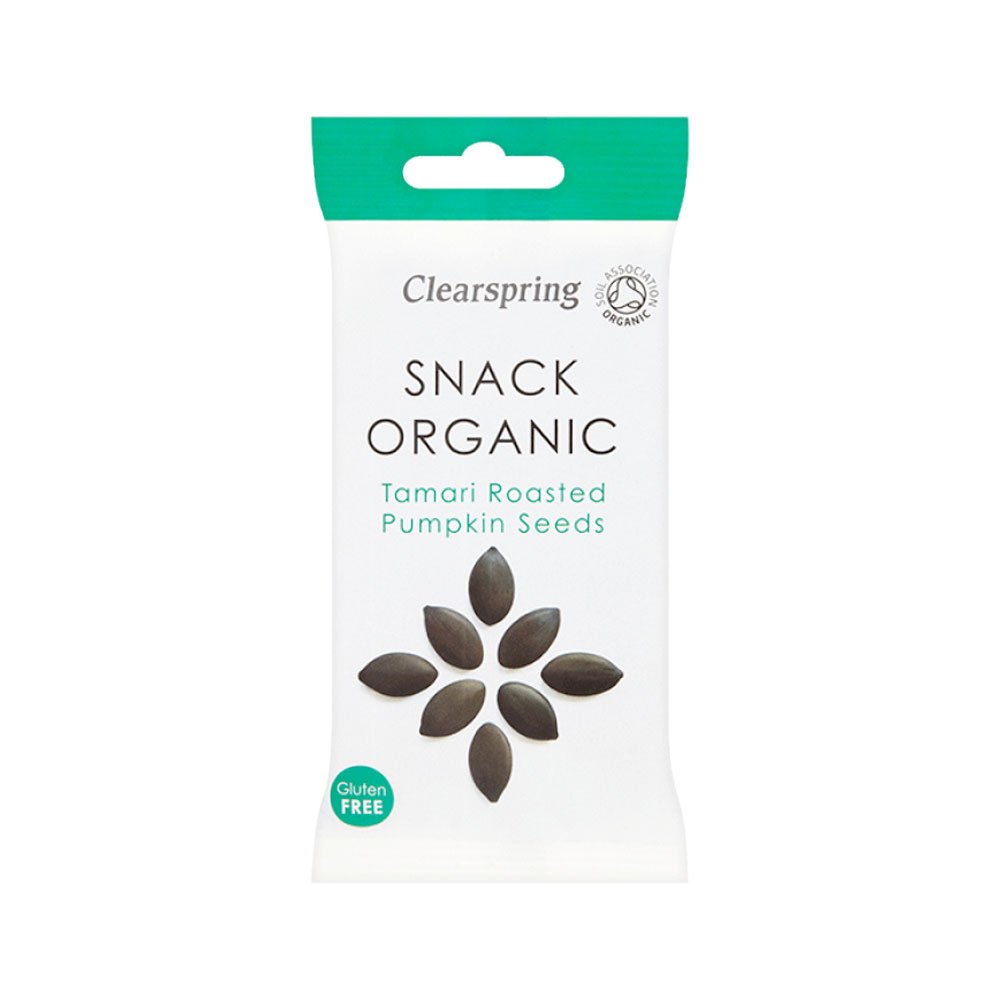 Organic Tamari Roasted Pumpkin Seeds Clearspring 30g