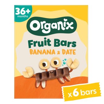 Organic Chunky Banana & Date Fruit Bars Organix 6x6x17g Organic Chunky Banana & Date Fruit Bars Organix 6x6x17g