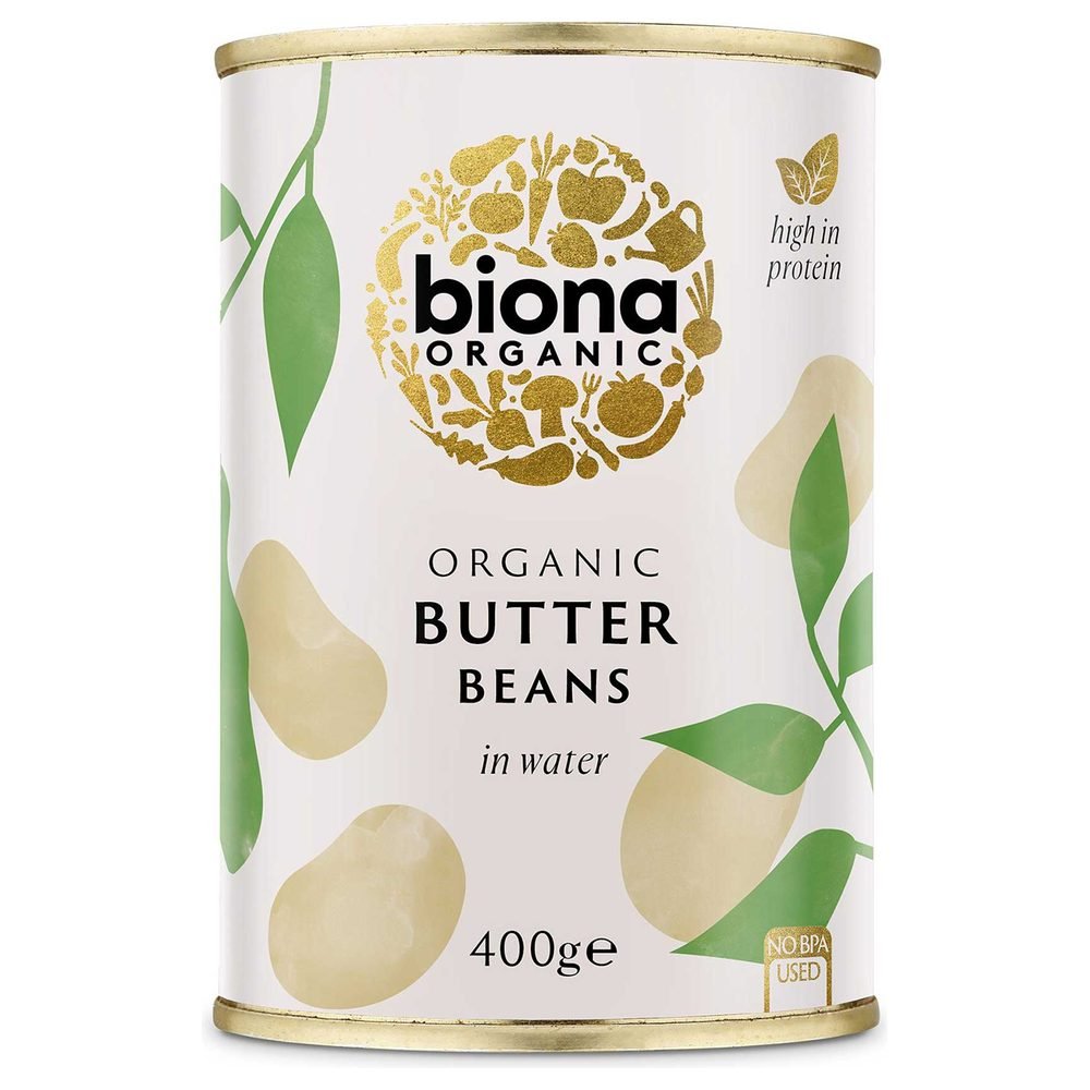 Organic Butter Beans in tins Biona 6x400g Organic Butter Beans in tins Biona 6x400g