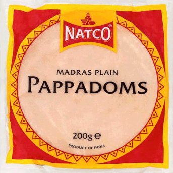 Pappadums - Plain Natco 200g Pappadums - Plain Natco 200g