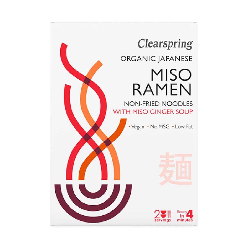 Organic Miso Ramen with miso ginger soup Clearspring 210g Organic Miso Ramen with miso ginger soup Clearspring 210g