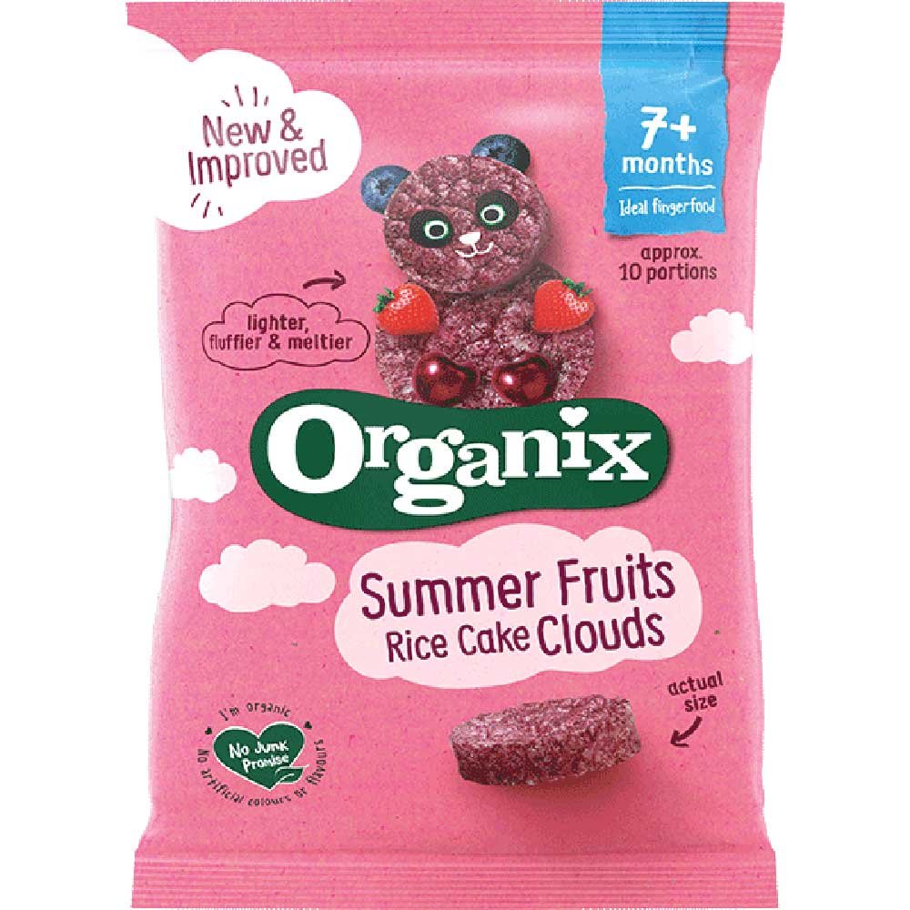 Organic Summer Fruits Rice Cake Clouds Organix 40g