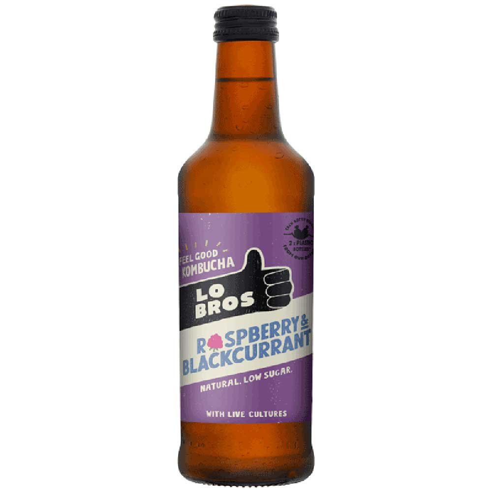 Raspberry & Blackcurrant Kombucha Lo Bros 330ml