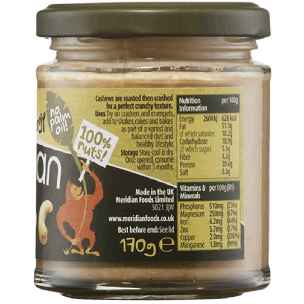 Crunchy Cashew Butter Meridian 170g Crunchy Cashew Butter Meridian 170g