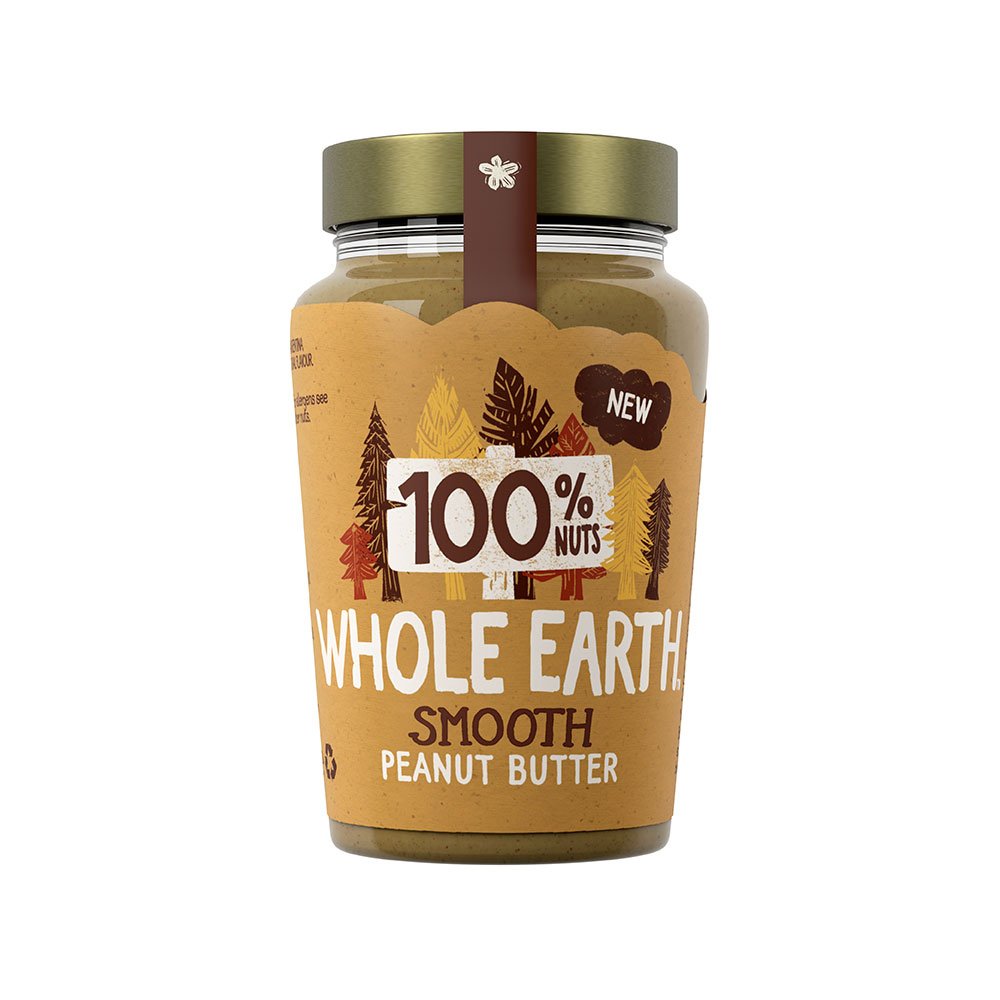 100% Nuts Smooth Peanut Butter Whole Earth 6x340g 100% Nuts Smooth Peanut Butter Whole Earth 6x340g