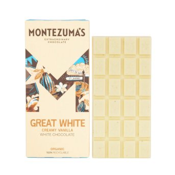 Organic Great White Chocolate Montezuma 12x90g Organic Great White Chocolate Montezuma 12x90g