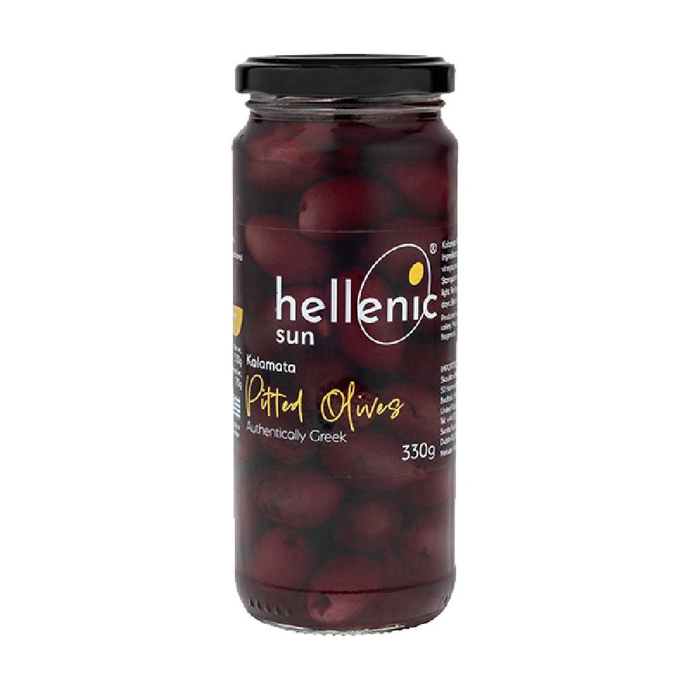 Kalamata Olives - pitted in brine olive oil & red wine vinegar Hellenic Sun 330g
