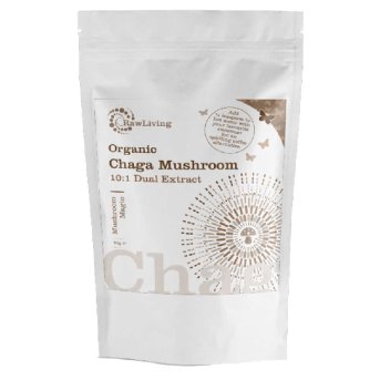Organic Chaga Mushroom 10:1 Dual Extract - pouch Raw Living 