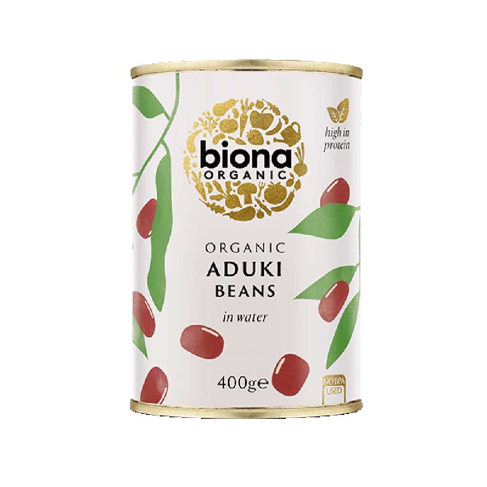 Organic Aduki Beans in tins Biona 400g