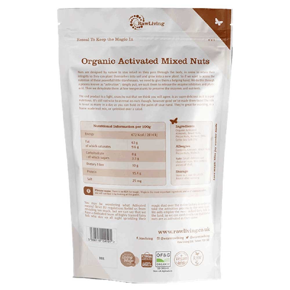Organic Activated Mixed Nuts Raw Living 200g Organic Activated Mixed Nuts Raw Living 200g