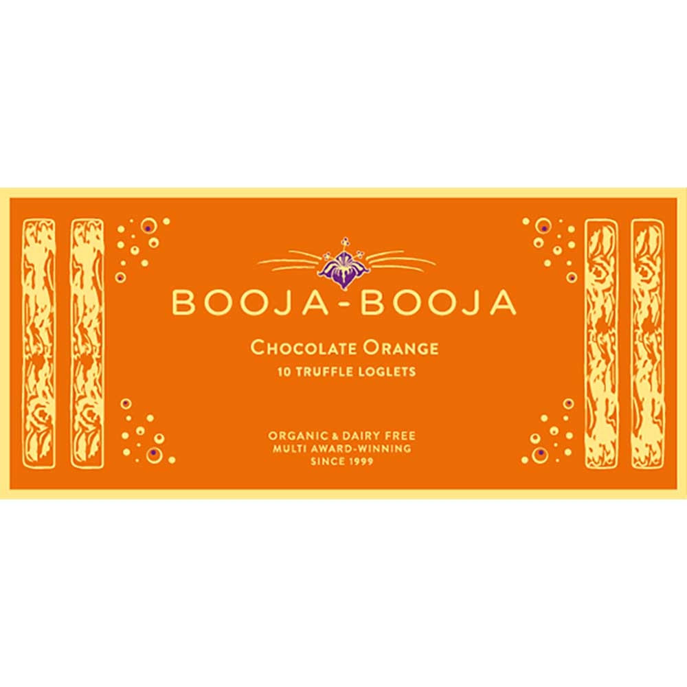 Organic Chocolate Orange - 10 truffle loglets Booja Booja 8x115g Organic Chocolate Orange - 10 truffle loglets Booja Booja 8x115g