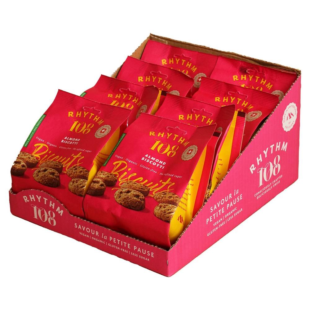 Organic Almond Biscotti Biscuit Share Bag Rhythm 108 8x135g Organic Almond Biscotti Biscuit Share Bag Rhythm 108 8x135g