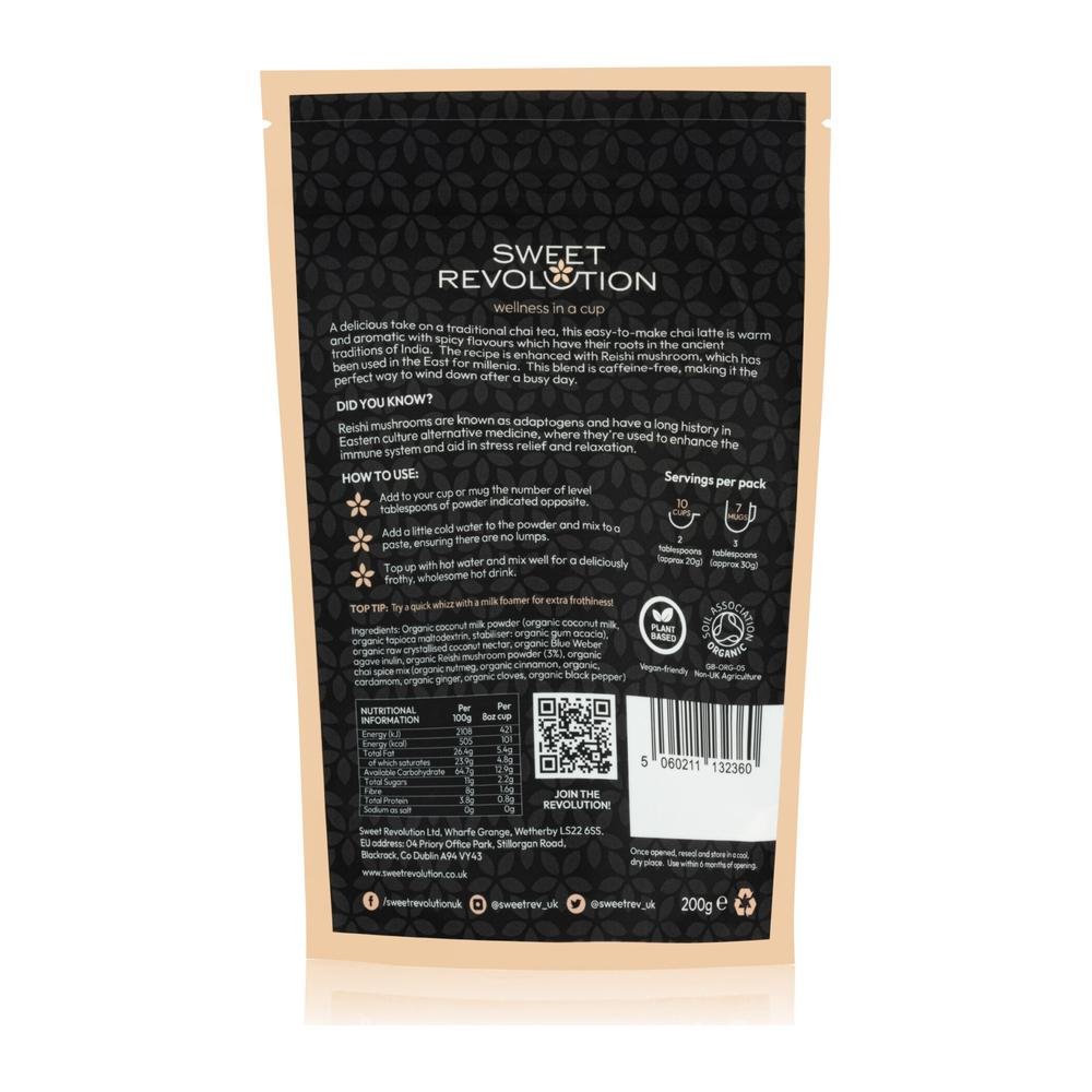Organic Reishi Chai Latte - Instant Sweet Revolution 5x200g Organic Reishi Chai Latte - Instant Sweet Revolution 5x200g
