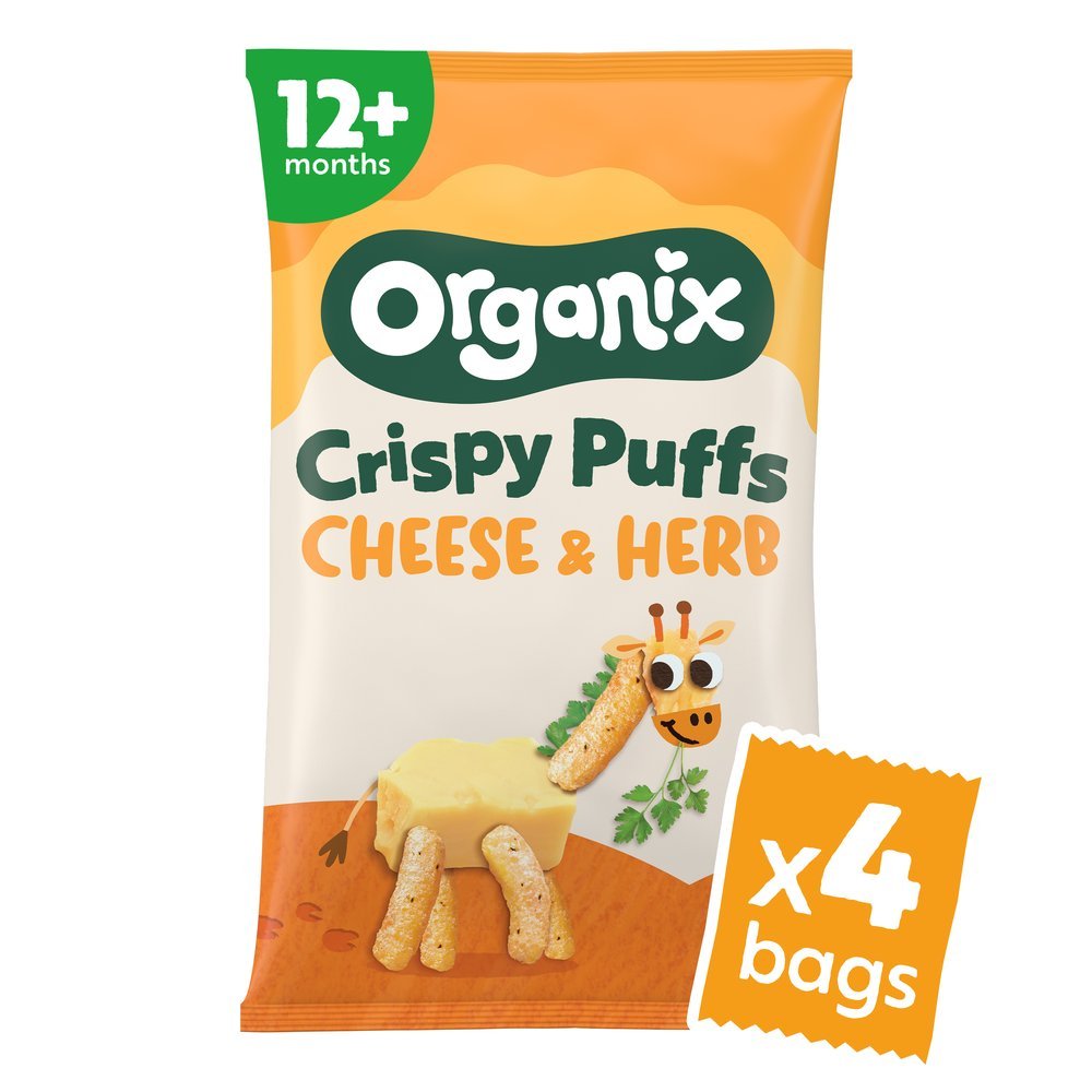 Organic Cheese & Herbs Puffs - multipack Organix 3x4x15g Organic Cheese & Herbs Puffs - multipack Organix 3x4x15g