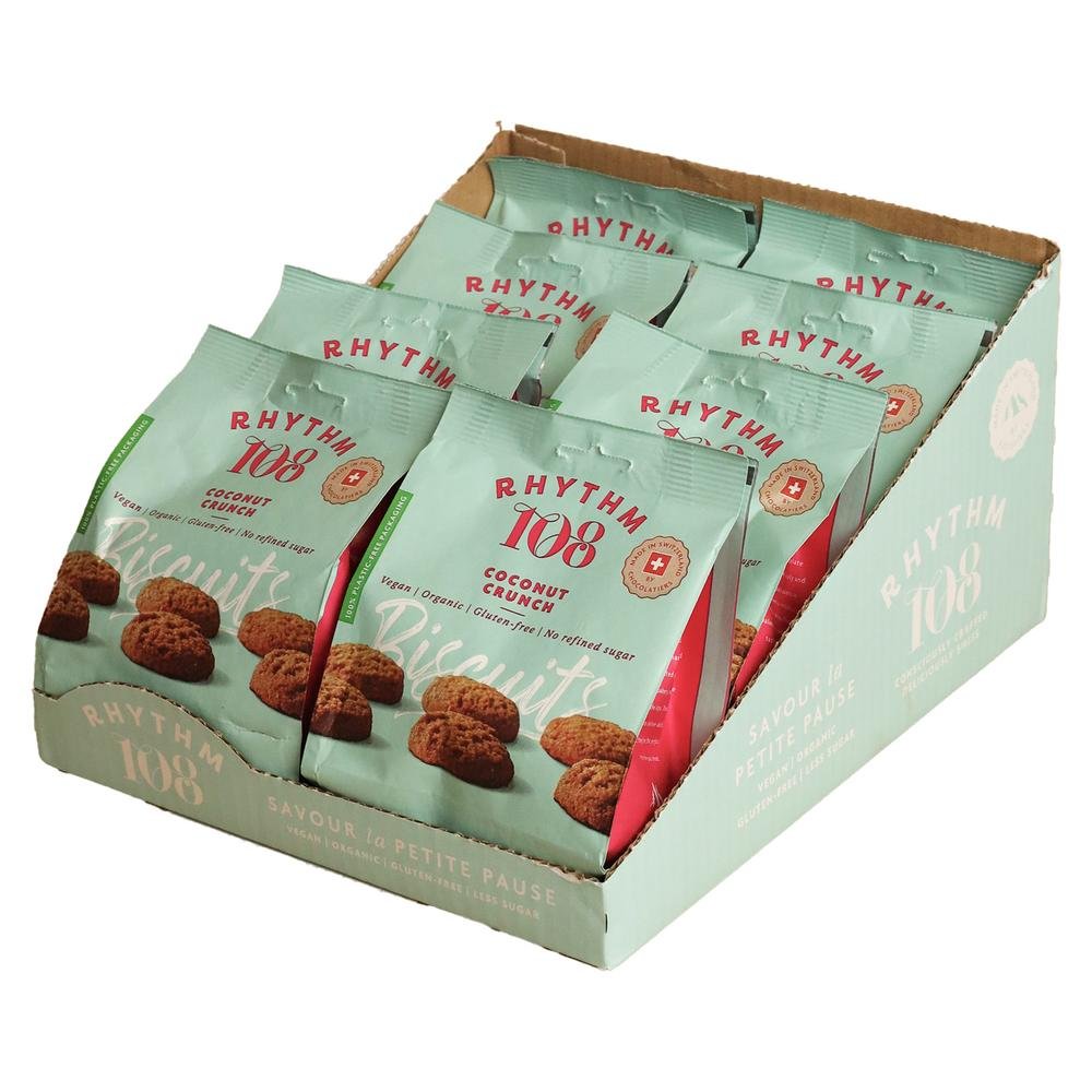 Organic Coconut Crunch Biscuit Share Bag Rhythm 108 8x135g