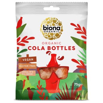 Organic "Cola Bottle" Sweeties Biona 10x75g Organic "Cola Bottle" Sweeties Biona 10x75g