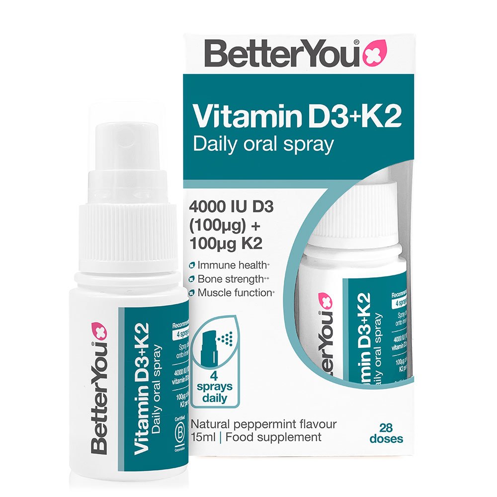 D4000 Vitamin D + K2 Daily Oral Spray BetterYou 6x15ml D4000 Vitamin D + K2 Daily Oral Spray BetterYou 6x15ml