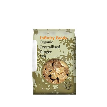 Organic Ginger Crystallised Infinity Foods 125g Organic Ginger Crystallised Infinity Foods 125g