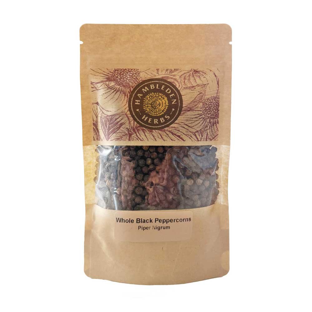 Organic Peppercorns Black Whole - refill pouch Hambleden 8x100g Organic Peppercorns Black Whole - refill pouch Hambleden 8x100g