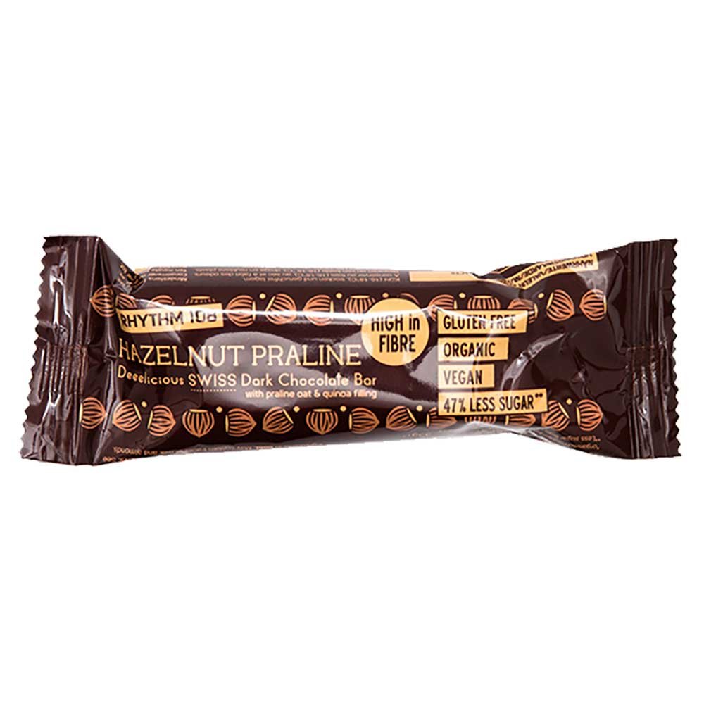 Organic Hazelnut Praline Dark Chocolate Bar Rhythm 108 33g Organic Hazelnut Praline Dark Chocolate Bar Rhythm 108 33g