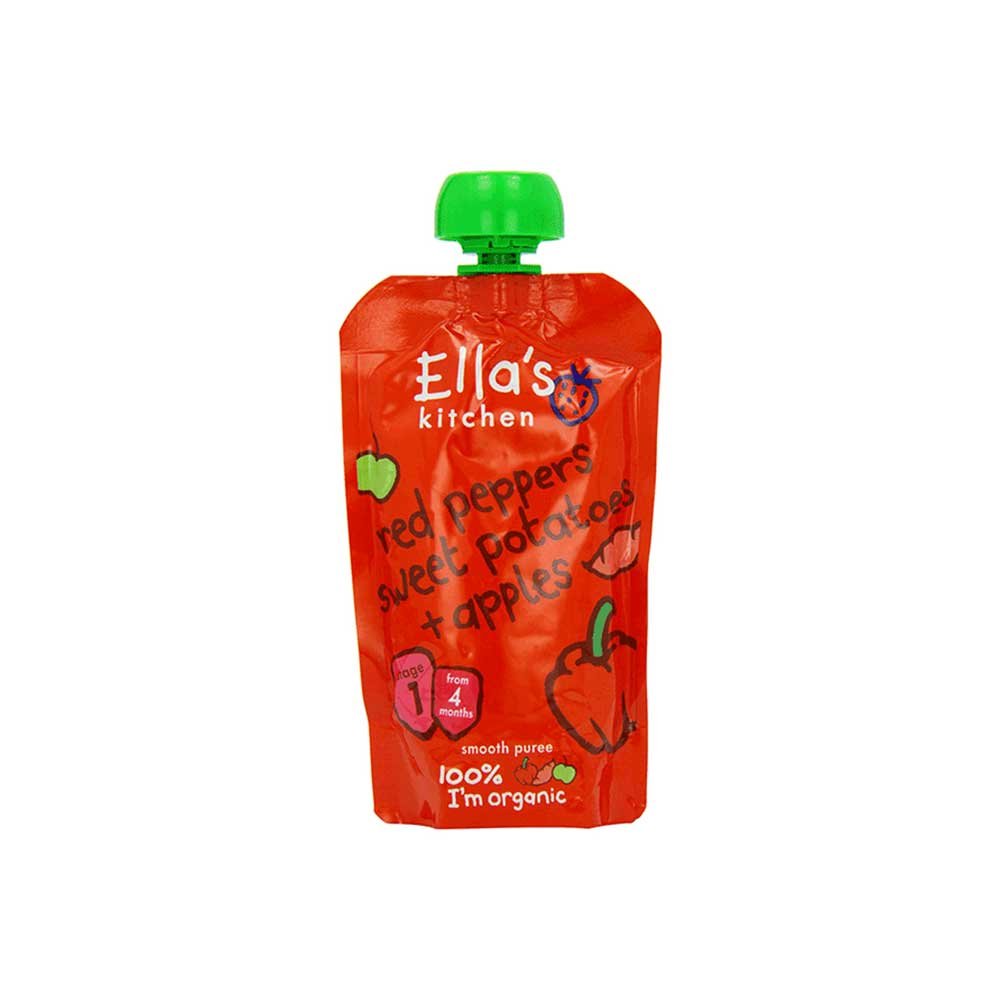 Organic Red Pepper, Sweet Potato & Apple Ella's Kitchen 120g Organic Red Pepper, Sweet Potato & Apple Ella's Kitchen 120g