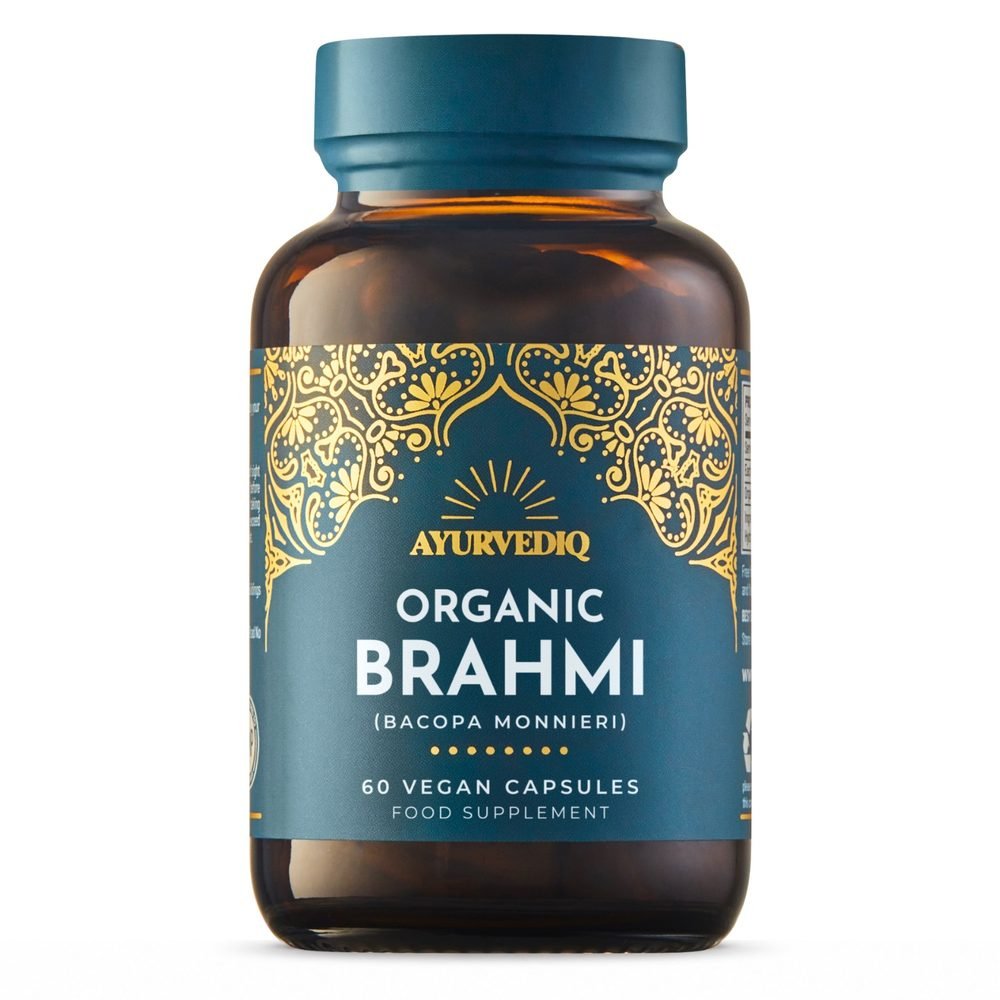 Organic Brahmi - 60 capsules Ayurvediq 1x1jar Organic Brahmi - 60 capsules Ayurvediq 1x1jar