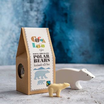 Organic White Chocolate Polar Bears Cocoa Loco 6x100g Organic White Chocolate Polar Bears Cocoa Loco 6x100g