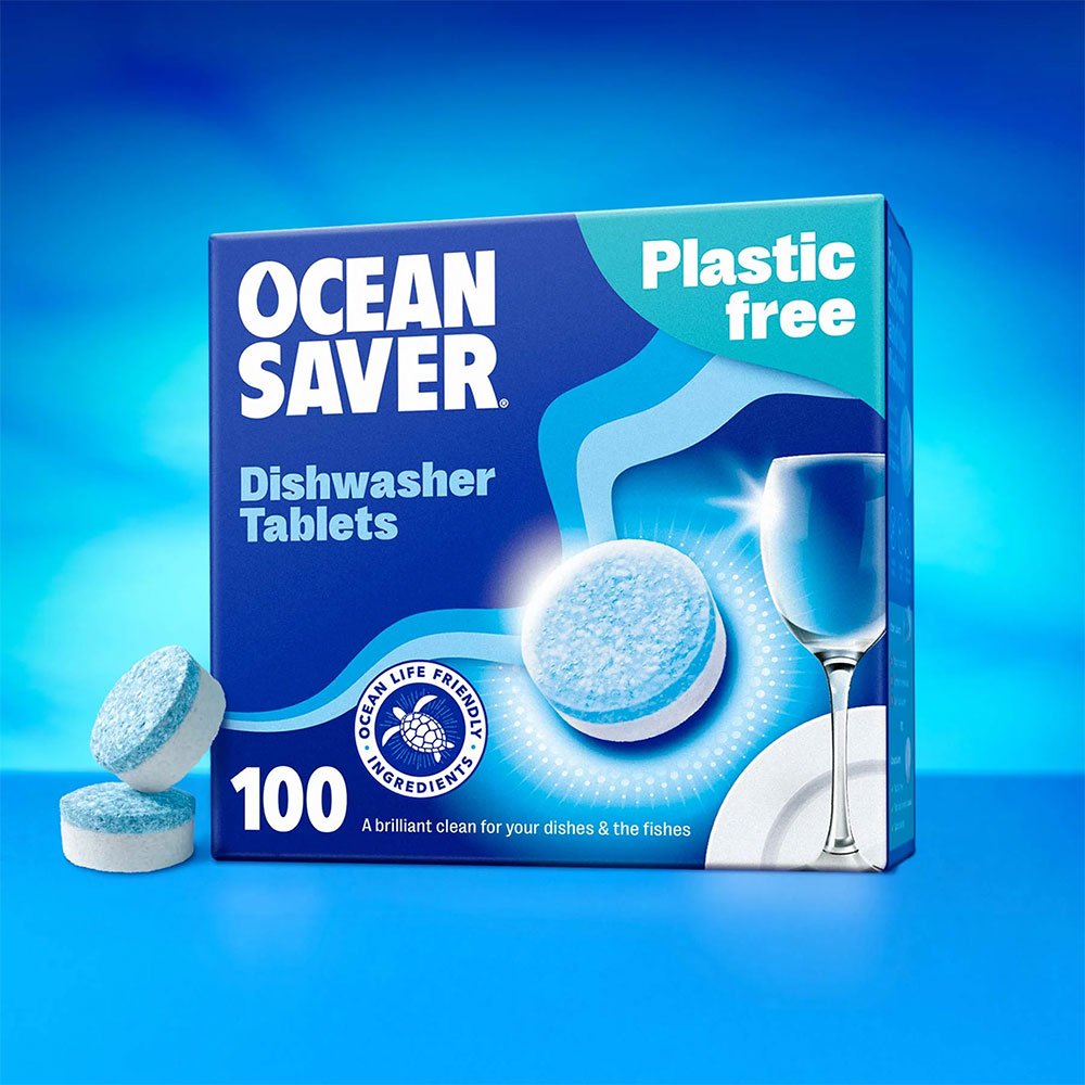 All in One Plastic-free Eco Dishwasher Tabs - 100 Pack Ocean All in One Plastic-free Eco Dishwasher Tabs - 100 Pack Ocean