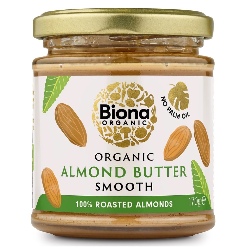 Organic Smooth Almond Butter - small Biona 6x170g