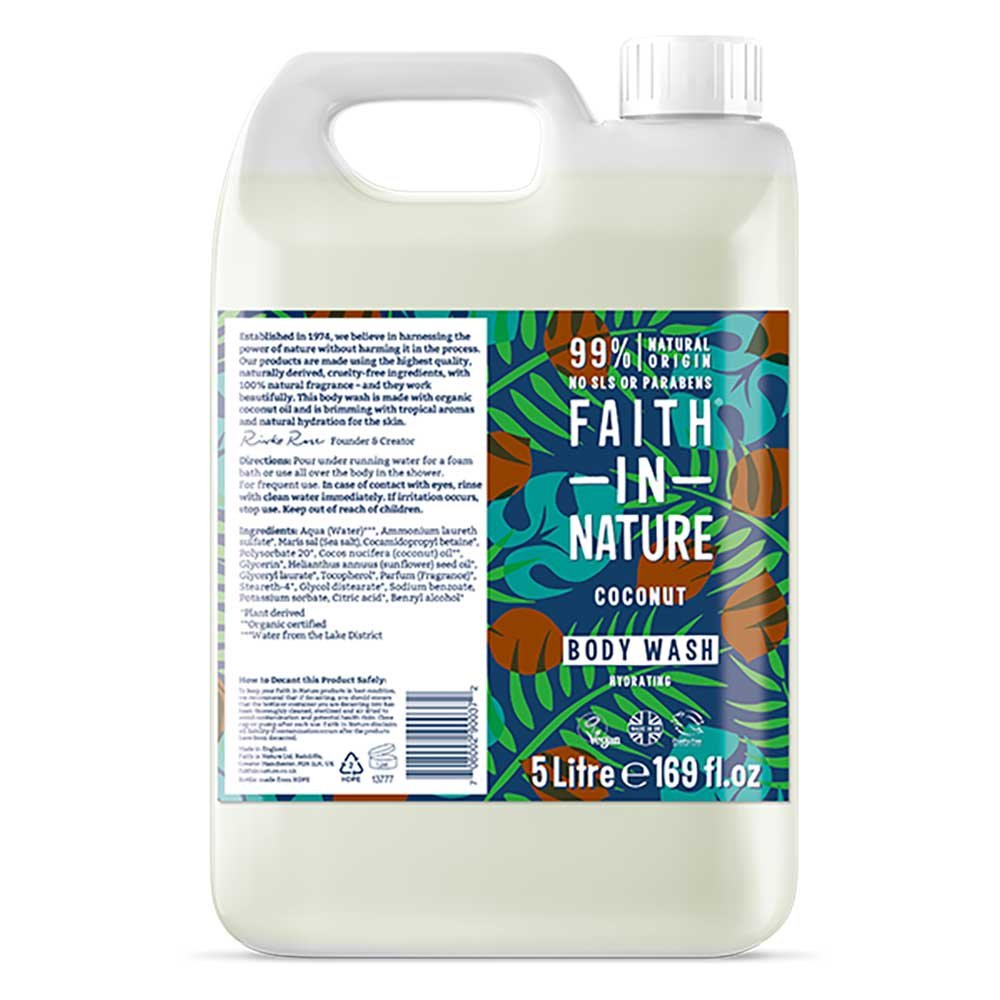 Bulk Coconut Body Wash Faith in Nature 5l