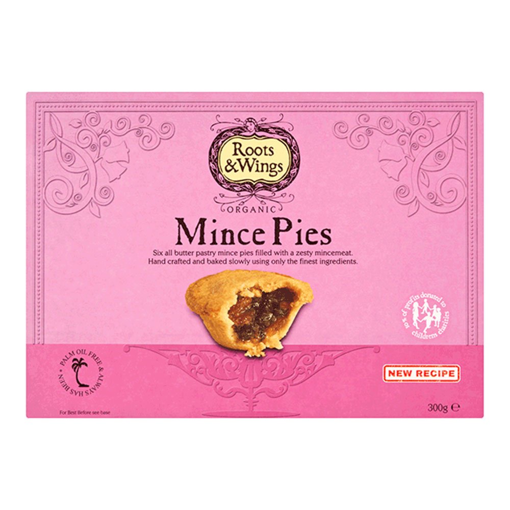 Organic Mince Pies - 6 in a box Roots & Wings 300g