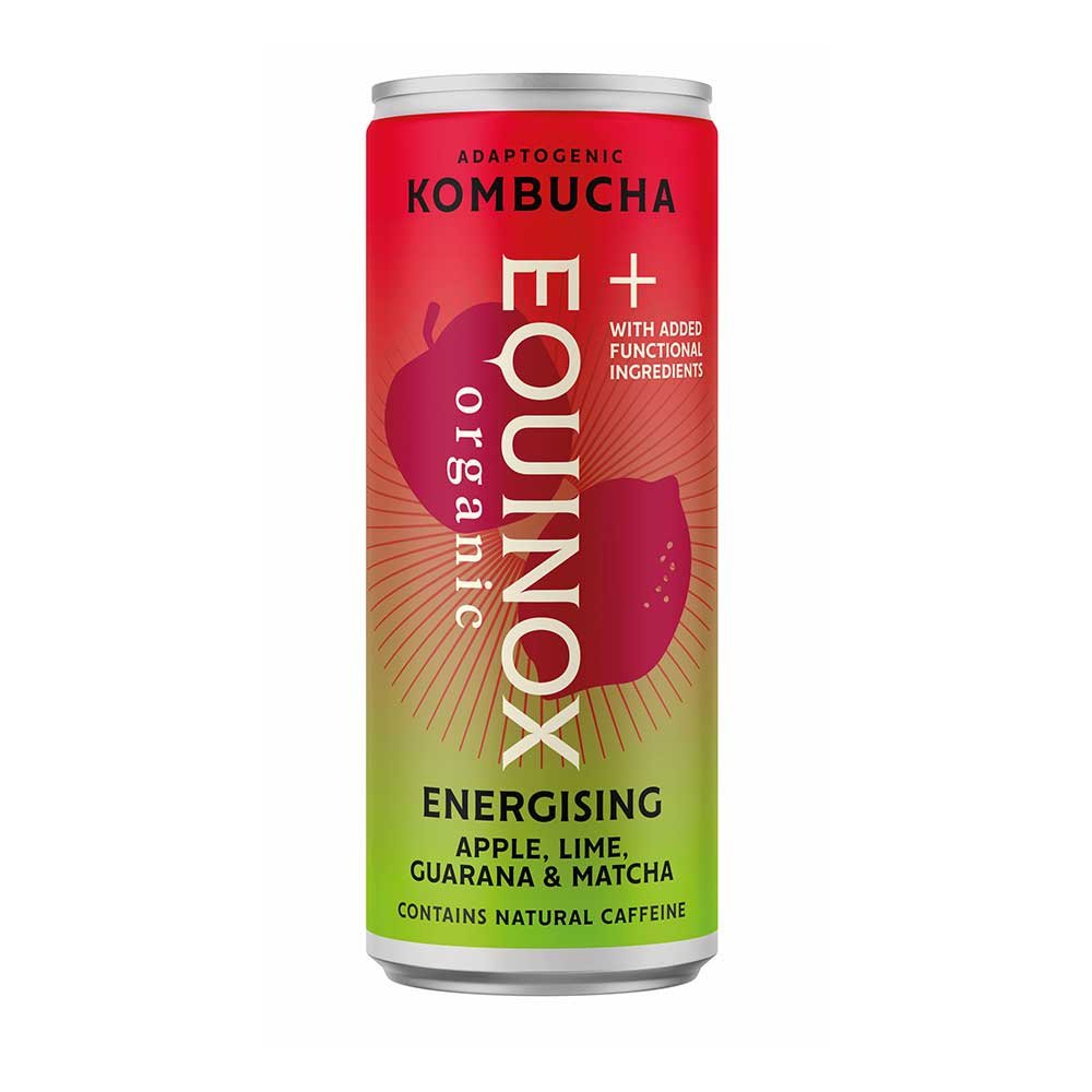 Organic Apple, Lime, Guarana & Matcha - Energising Kombucha - can Equinox 12x250ml Organic Apple, Lime, Guarana & Matcha - Energising Kombucha - can Equinox 12x250ml