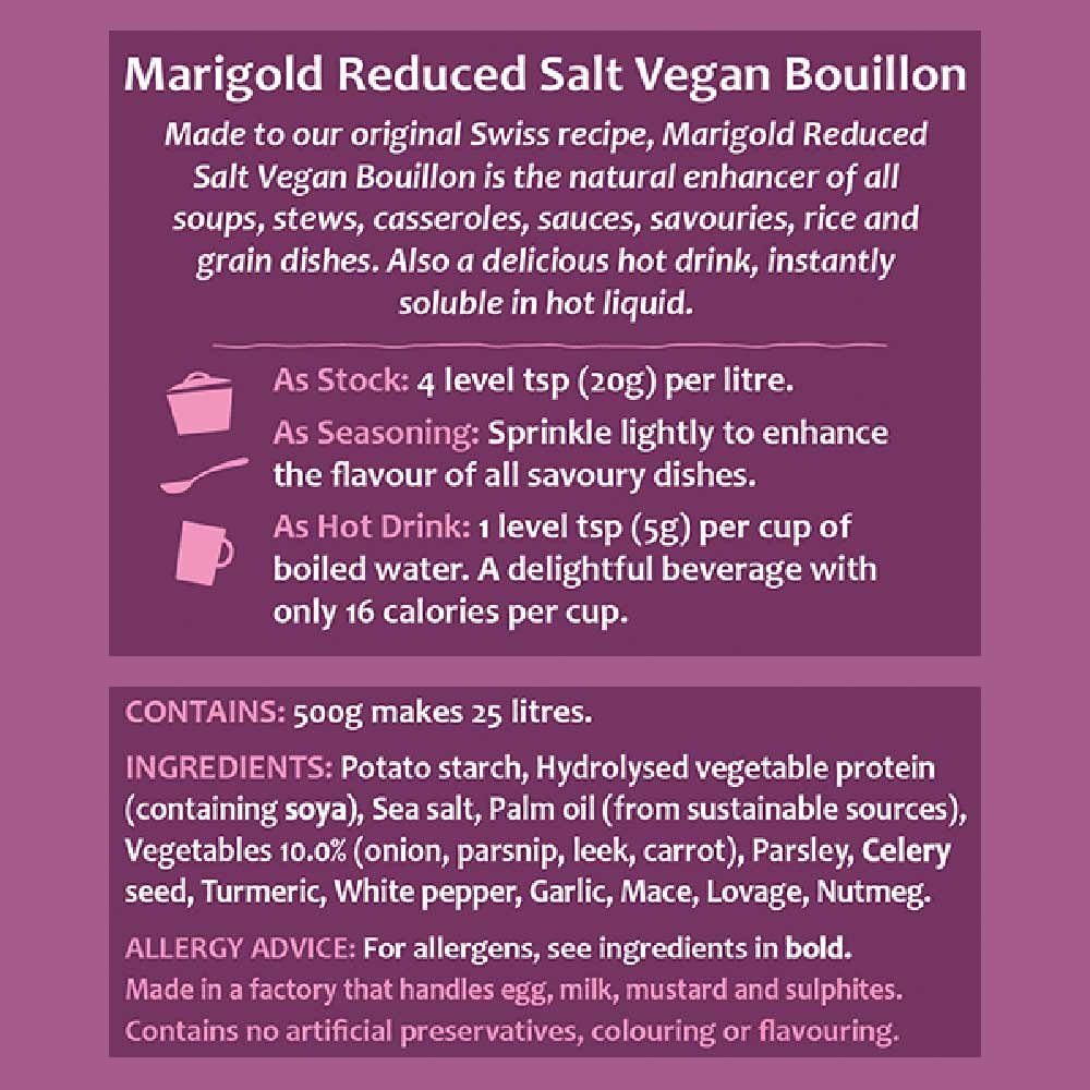 Reduced Salt Bouillon - vegan Marigold 500g