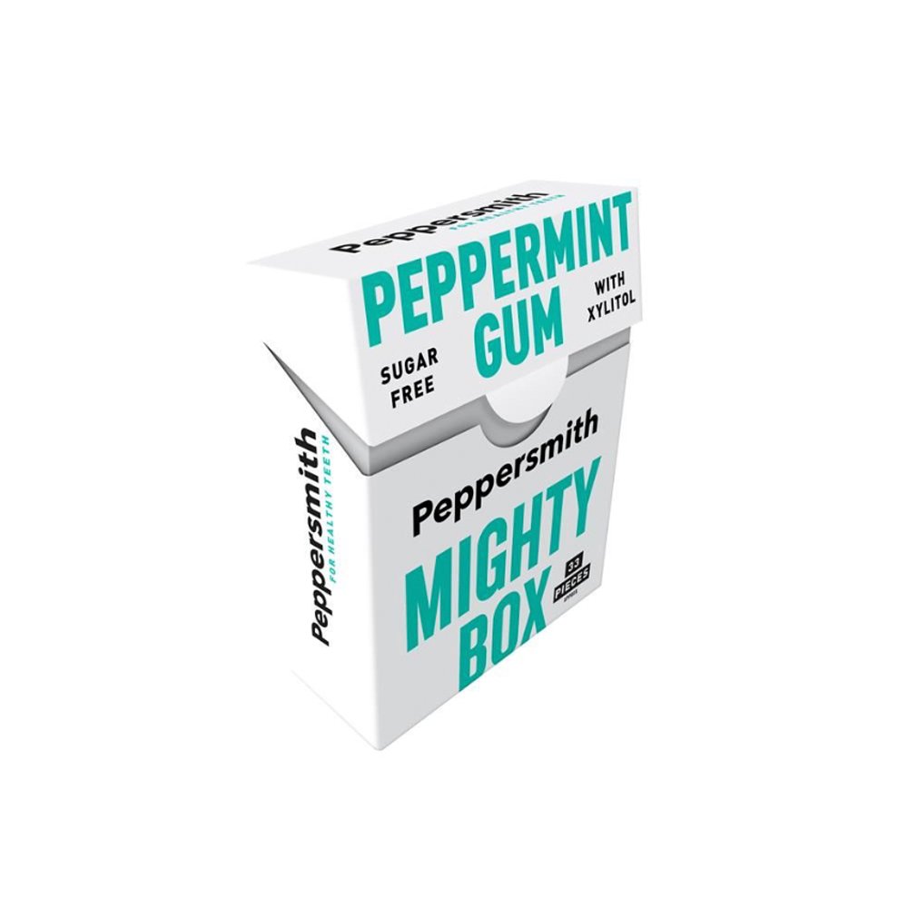 Pouch Peppermint Dental Chewing Gum - 33 gums Peppersmith 12x50g Pouch Peppermint Dental Chewing Gum - 33 gums Peppersmith 12x50g
