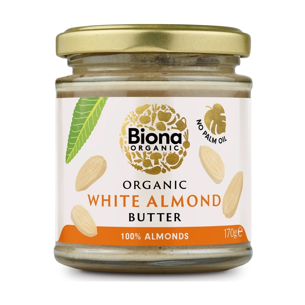Organic White Almond Butter - unroasted Biona 6x170g Organic White Almond Butter - unroasted Biona 6x170g