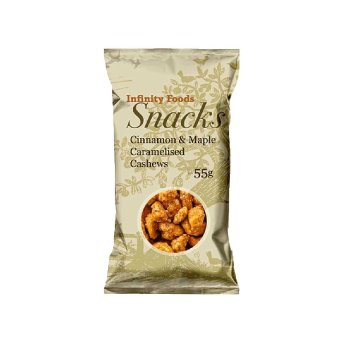 Cinnamon & Maple Caramelised Cashews Infinity Foods 55g