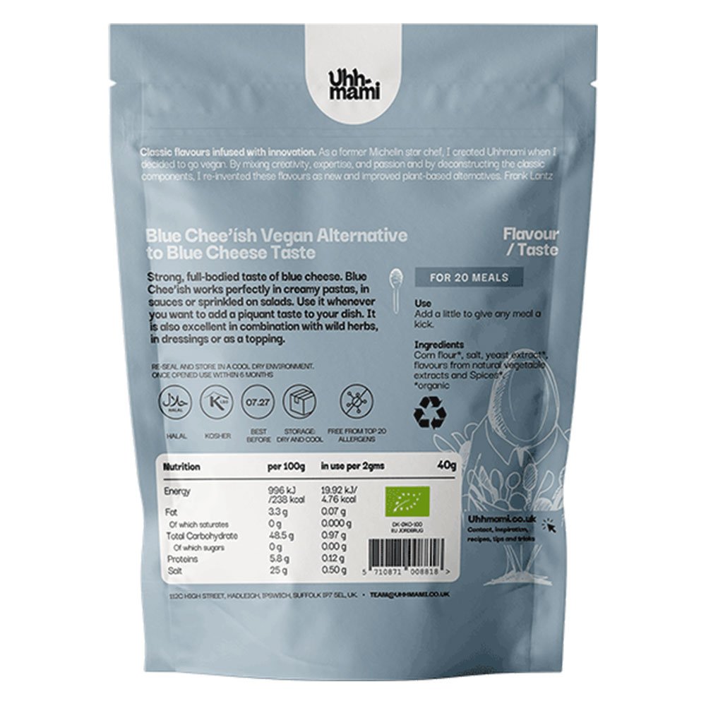 Organic Blue Cheese'ish - flavours Uhhmami 40g Organic Blue Cheese'ish - flavours Uhhmami 40g