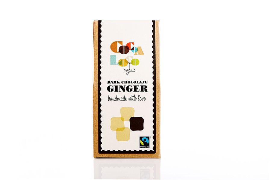 Organic 73% Dark Chocolate Covered Ginger Cocoa Loco 100g