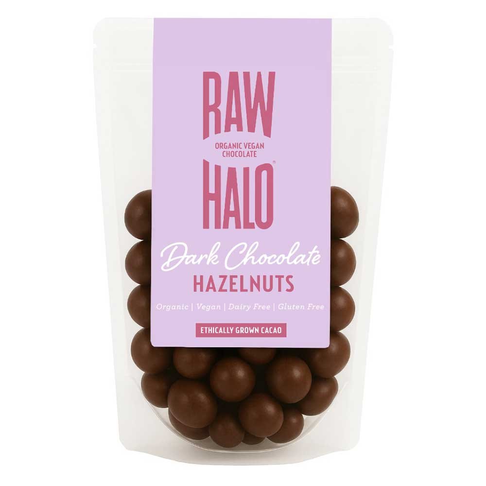 Organic Dark Chocolate Covered Hazelnuts Raw Halo 10x85g