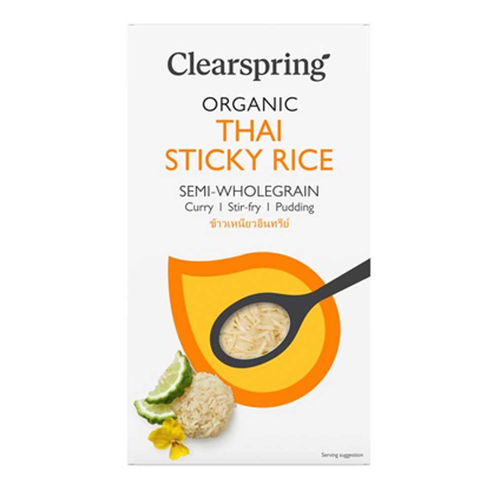 Organic Thai Sticky Rice - semi-wholegrain Clearspring 6x500g Organic Thai Sticky Rice - semi-wholegrain Clearspring 6x500g
