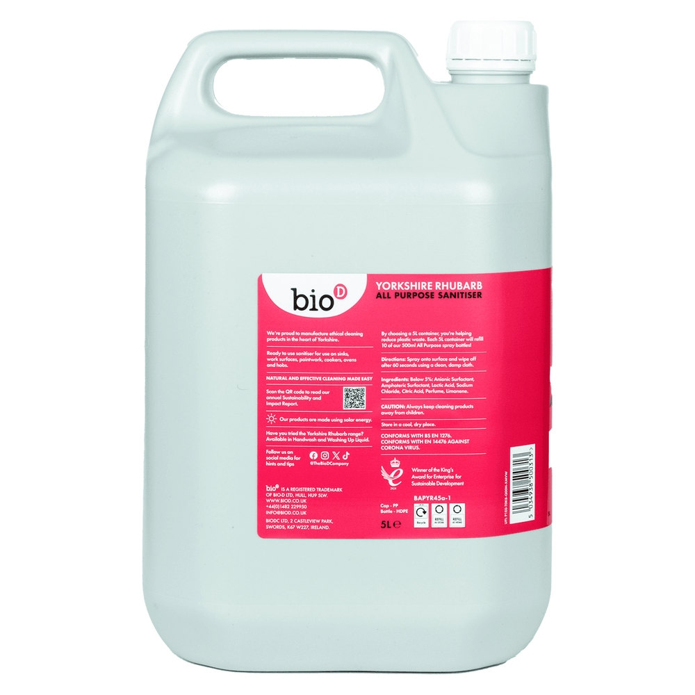 All Purpose Sanitiser - Rhubarb Bio-D 1x5l